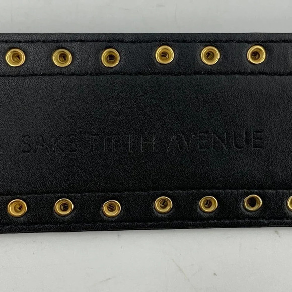 Saks Fifth Avenue Black Belts for Women for sale | eBay Saks Fifth Avenue Women\'s Italian Leather Belt Black Gold Studs Size L NWOT $168